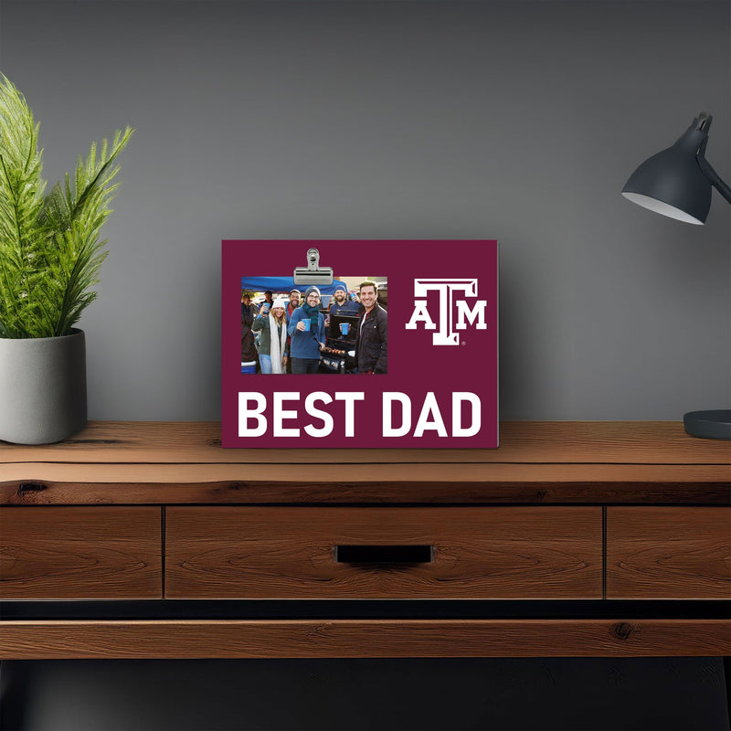 Load image into Gallery viewer, Fan Creations Best Dad NCAA Texas A&amp;M University Clip Frame
