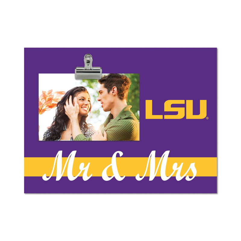 Load image into Gallery viewer, Fan Creations Brightline Mr. and Mrs. NCAA LSU Clip Frame
