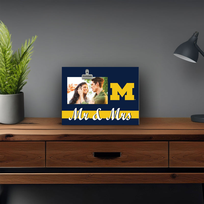 Load image into Gallery viewer, Fan Creations Brightline Mr. and Mrs. NCAA University of Michigan Clip Frame
