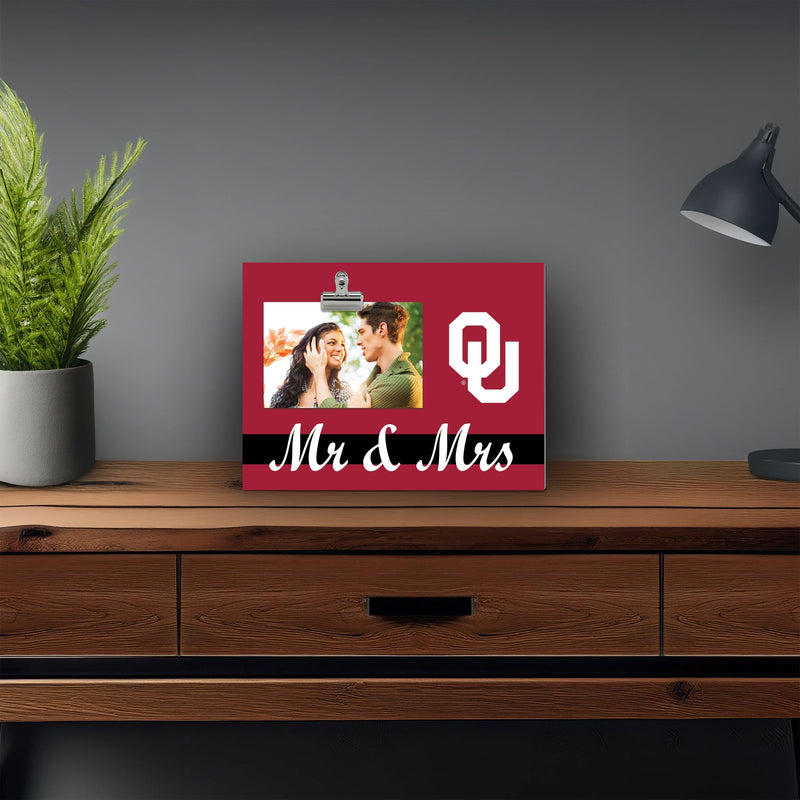 Load image into Gallery viewer, Fan Creations Brightline Mr. and Mrs. NCAA University of Oklahoma Clip Frame

