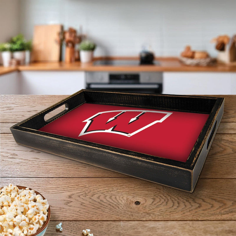 Load image into Gallery viewer, Fan Creations Brightline NCAA University of Wisconsin Logo Serving Tray
