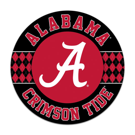 Fan Creations NCAA University of Alabama Argyle 16inc Circle Wall Art