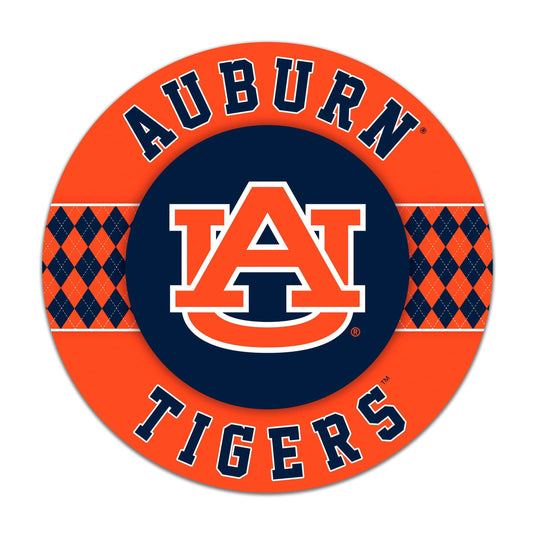Fan Creations NCAA Auburn University Argyle 16inc Circle Wall Art