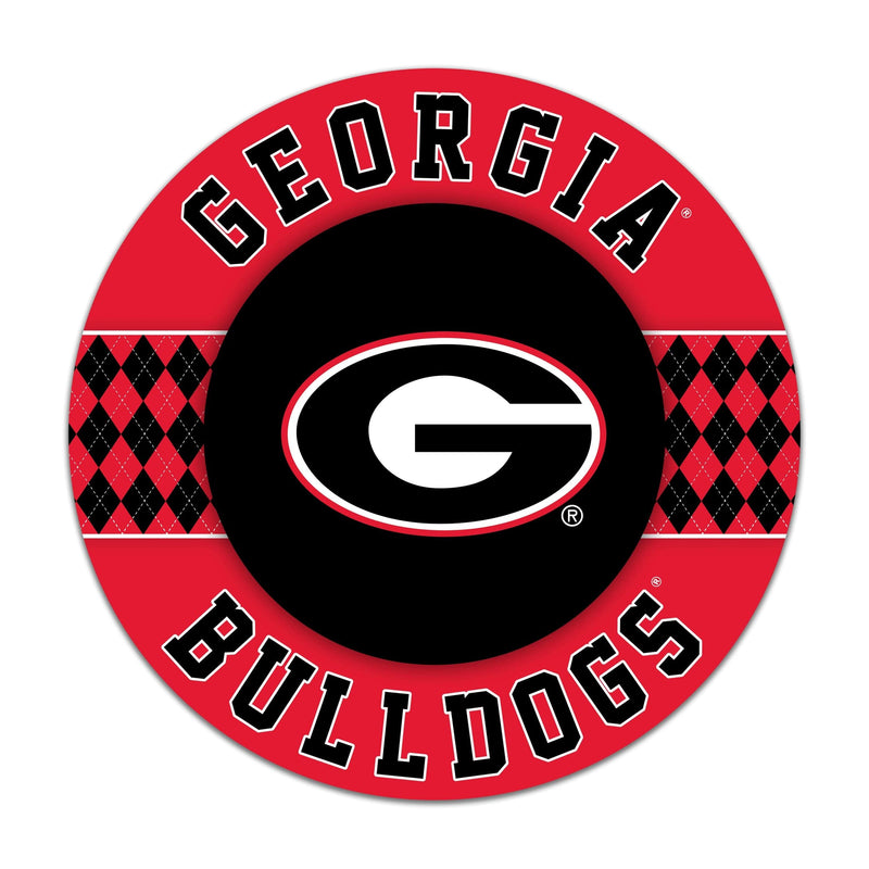 Load image into Gallery viewer, Fan Creations NCAA University of Georgia Argyle 16inc Circle Wall Art
