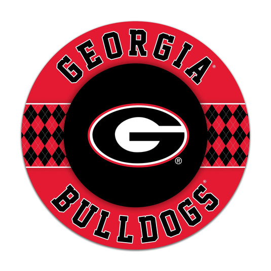 Fan Creations NCAA University of Georgia Argyle 16inc Circle Wall Art