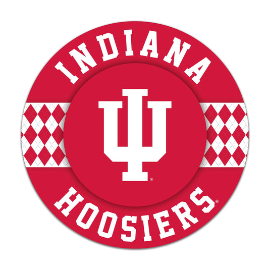 Fan Creations NCAA Indiana University Argyle 16inc Circle Wall Art