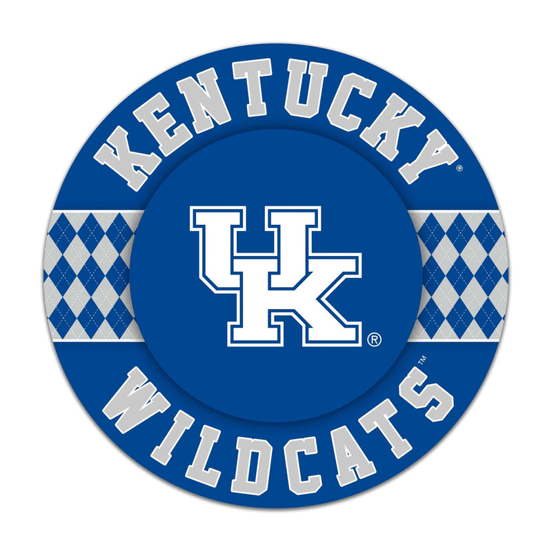 Load image into Gallery viewer, Fan Creations NCAA University of Kentucky Argyle 16inc Circle Wall Art
