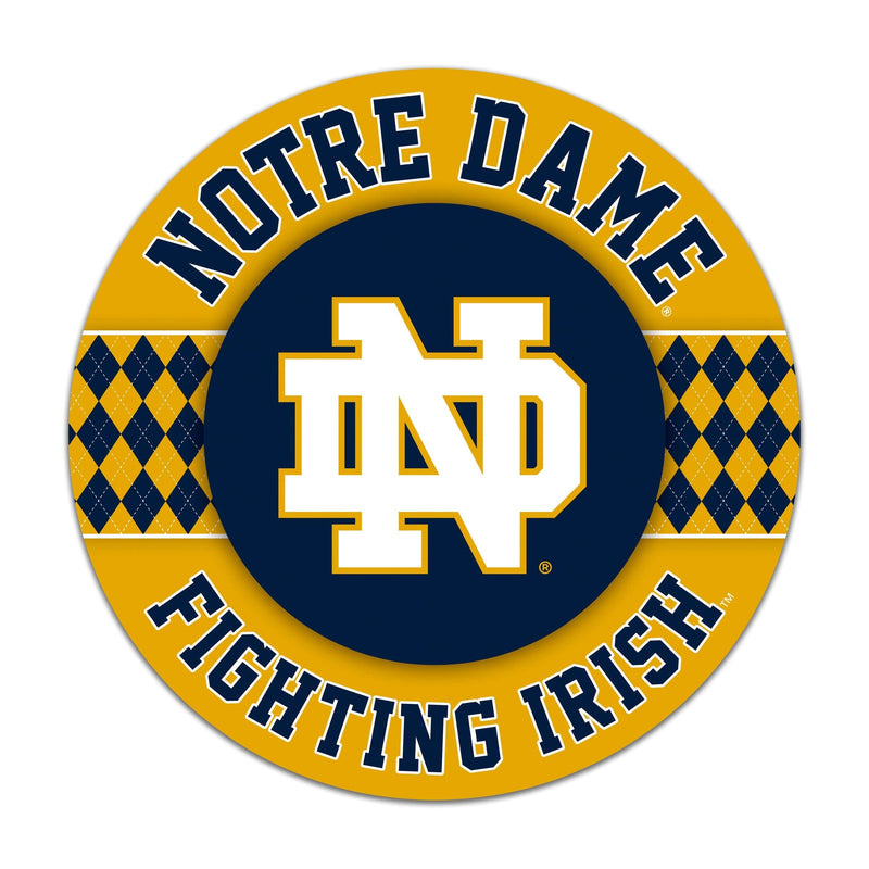 Load image into Gallery viewer, Fan Creations NCAA University of Notre Dame Argyle 16inc Circle Wall Art
