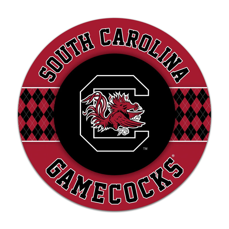 Load image into Gallery viewer, Fan Creations NCAA University of South Carolina Argyle 16inc Circle Wall Art
