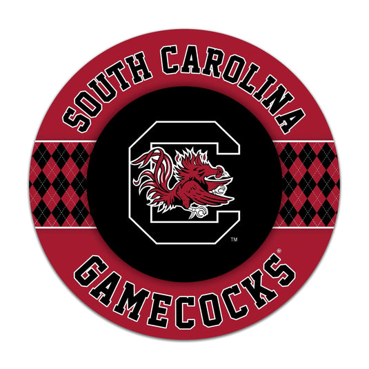 Fan Creations NCAA University of South Carolina Argyle 16inc Circle Wall Art