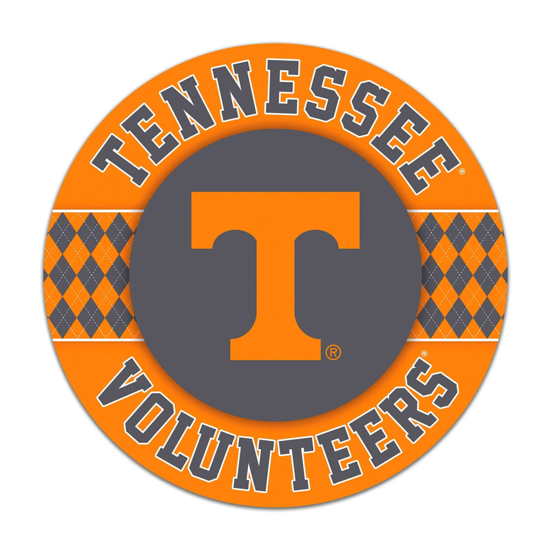 Load image into Gallery viewer, Fan Creations NCAA University of Tennessee Argyle 16inc Circle Wall Art
