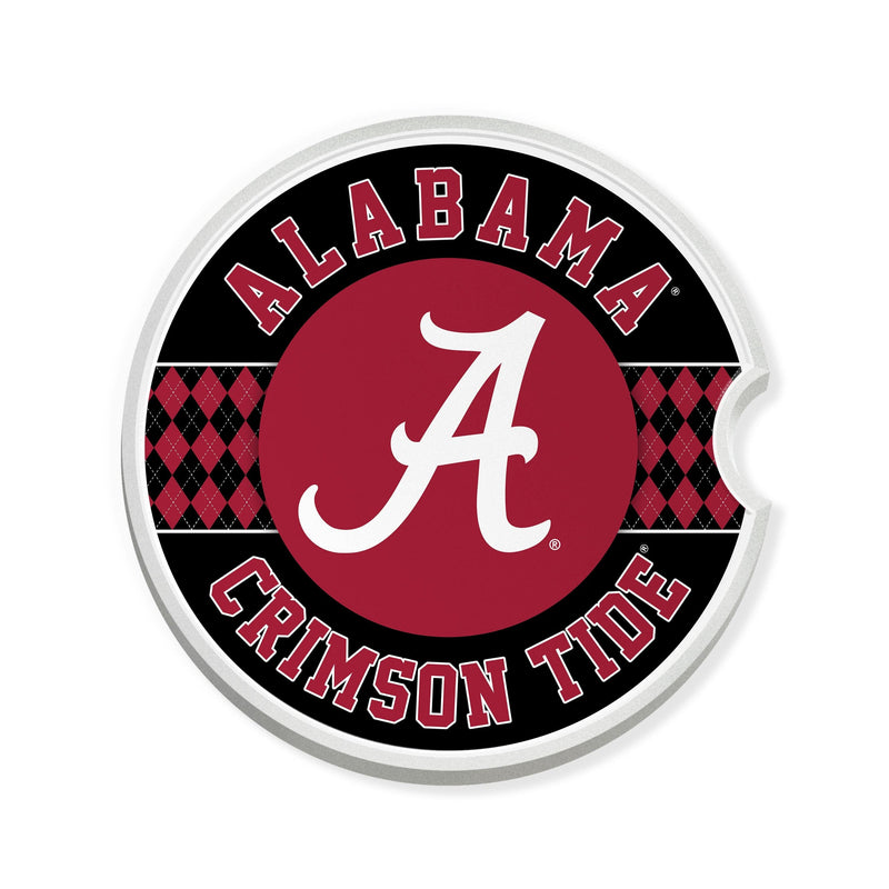 Load image into Gallery viewer, Fan Creations University of Alabama Argyle Ceramic Car Coaster - 2 Pack
