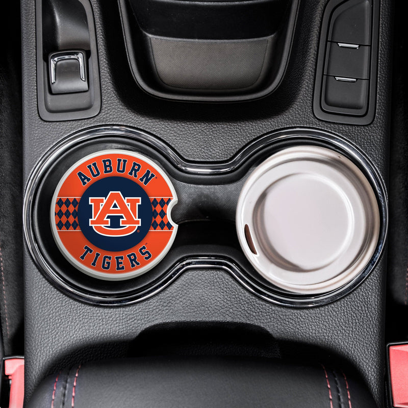 Load image into Gallery viewer, Fan Creations Auburn University Argyle Ceramic Car Coaster - 2 Pack
