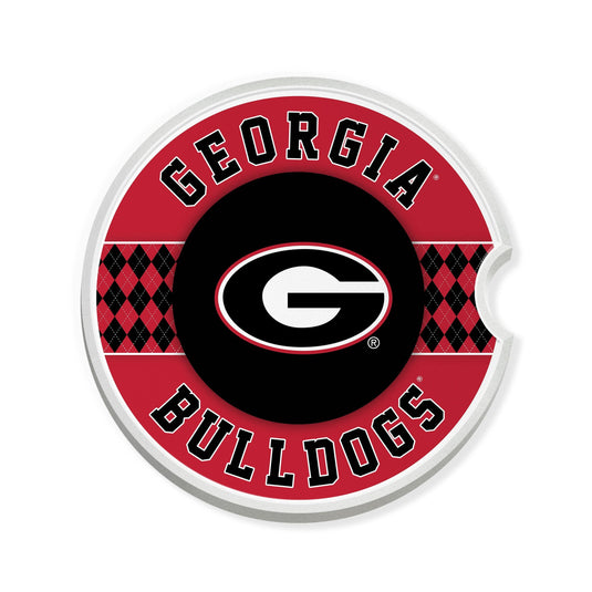 Fan Creations University of Georgia Argyle Ceramic Car Coaster - 2 Pack