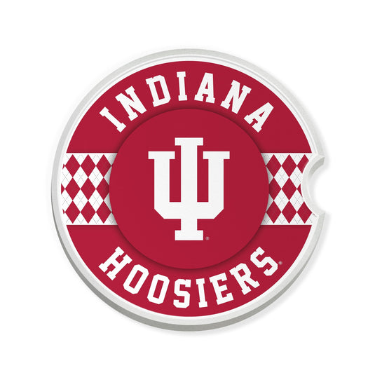 Fan Creations Indiana University Argyle Ceramic Car Coaster - 2 Pack