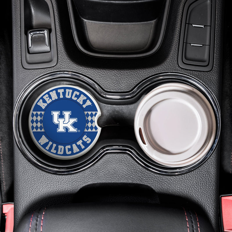 Load image into Gallery viewer, Fan Creations University of Kentucky Argyle Ceramic Car Coaster - 2 Pack
