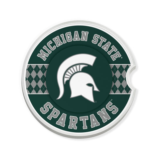 Fan Creations Michigan State University Argyle Ceramic Car Coaster - 2 Pack