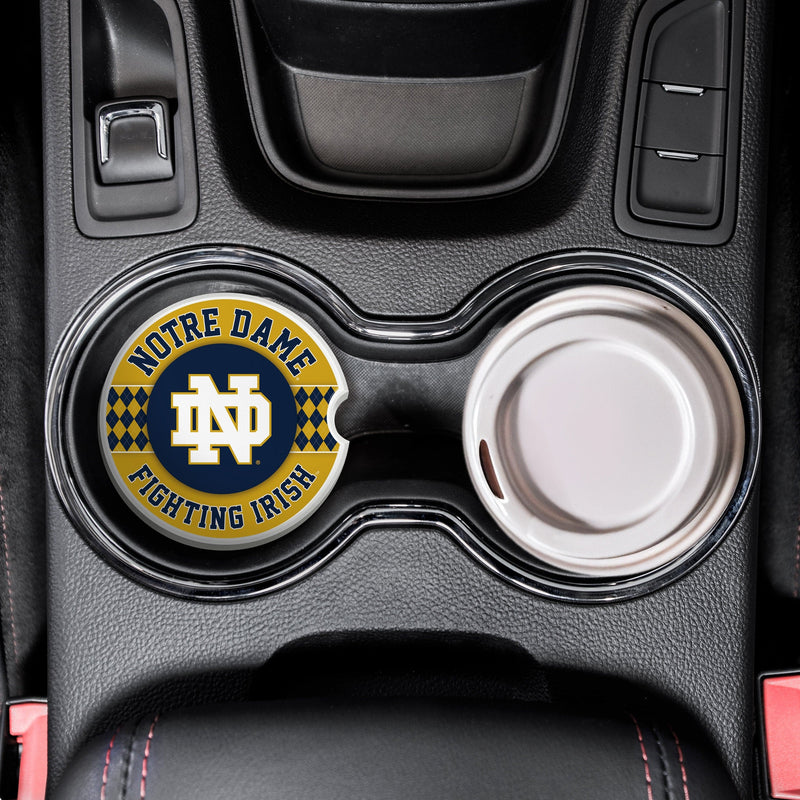 Load image into Gallery viewer, Fan Creations University of Notre Dame  Argyle Ceramic Car Coaster - 2 Pack
