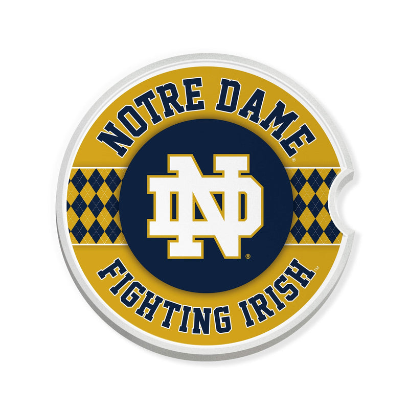 Load image into Gallery viewer, Fan Creations University of Notre Dame  Argyle Ceramic Car Coaster - 2 Pack
