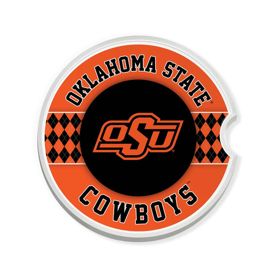 Fan Creations Oklahoma State University Argyle Ceramic Car Coaster - 2 Pack