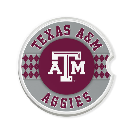 Fan Creations Texas A&M University Argyle Ceramic Car Coaster - 2 Pack
