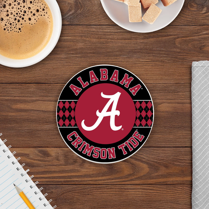Load image into Gallery viewer, Fan Creations coaster NCAA - University of Alabama 4 inch Ceramic Argyle Coaster
