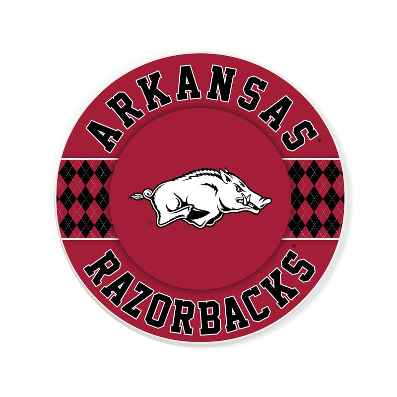 Load image into Gallery viewer, Fan Creations coaster NCAA - University of Arkansas 4 inch Ceramic Argyle Coaster
