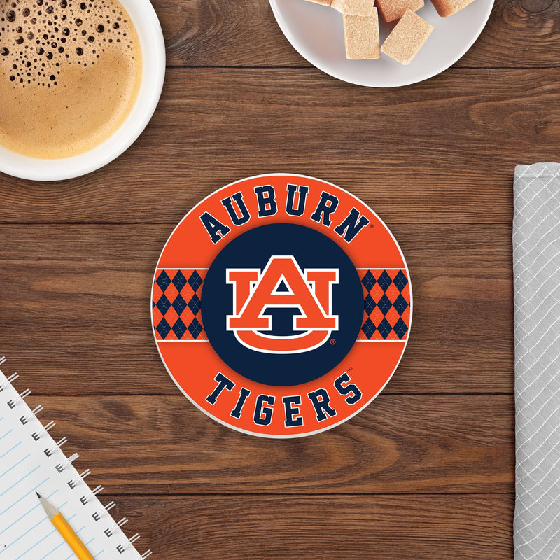 Load image into Gallery viewer, Fan Creations coaster NCAA - Auburn University 4 inch Ceramic Argyle Coaster
