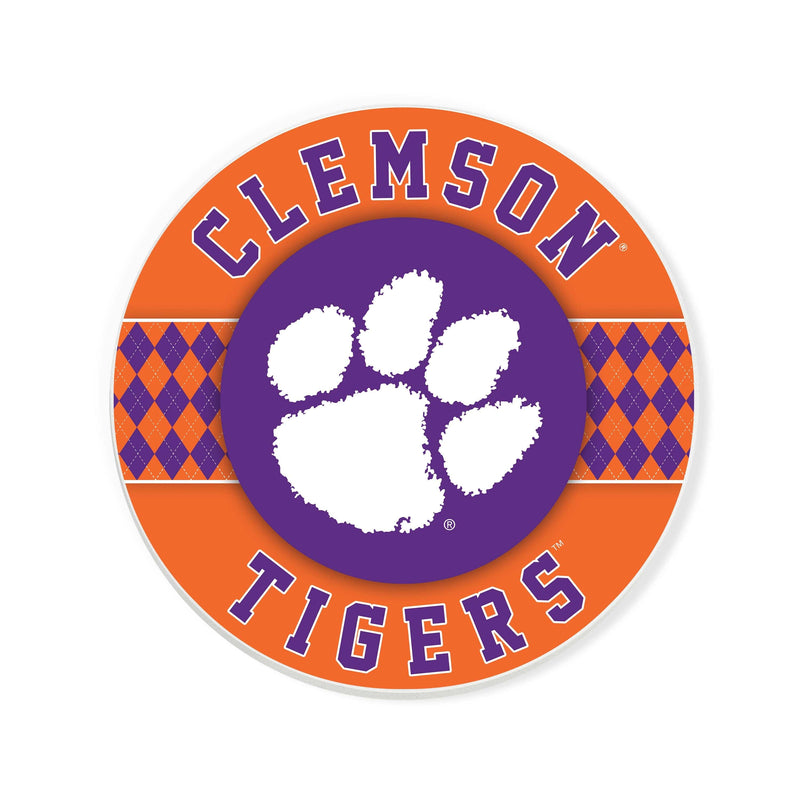 Load image into Gallery viewer, Fan Creations coaster NCAA - Clemson University 4 inch Ceramic Argyle Coaster
