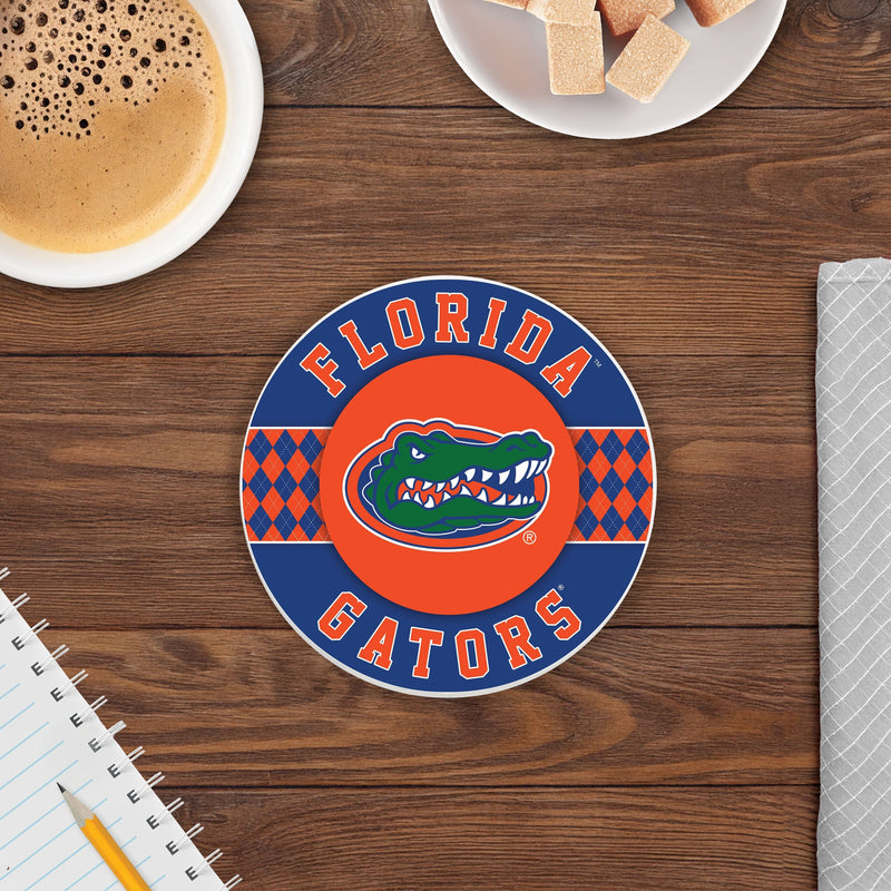 Load image into Gallery viewer, Fan Creations coaster NCAA - University of Florida 4 inch Ceramic Argyle Coaster
