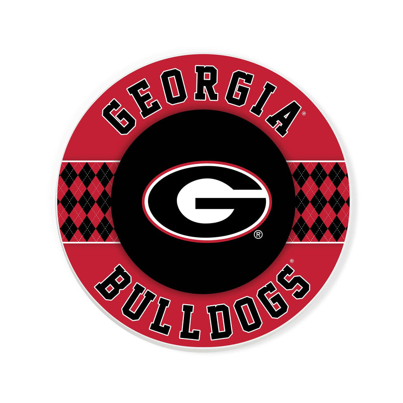 Load image into Gallery viewer, Fan Creations coaster NCAA - University of Georgia 4 inch Ceramic Argyle Coaster
