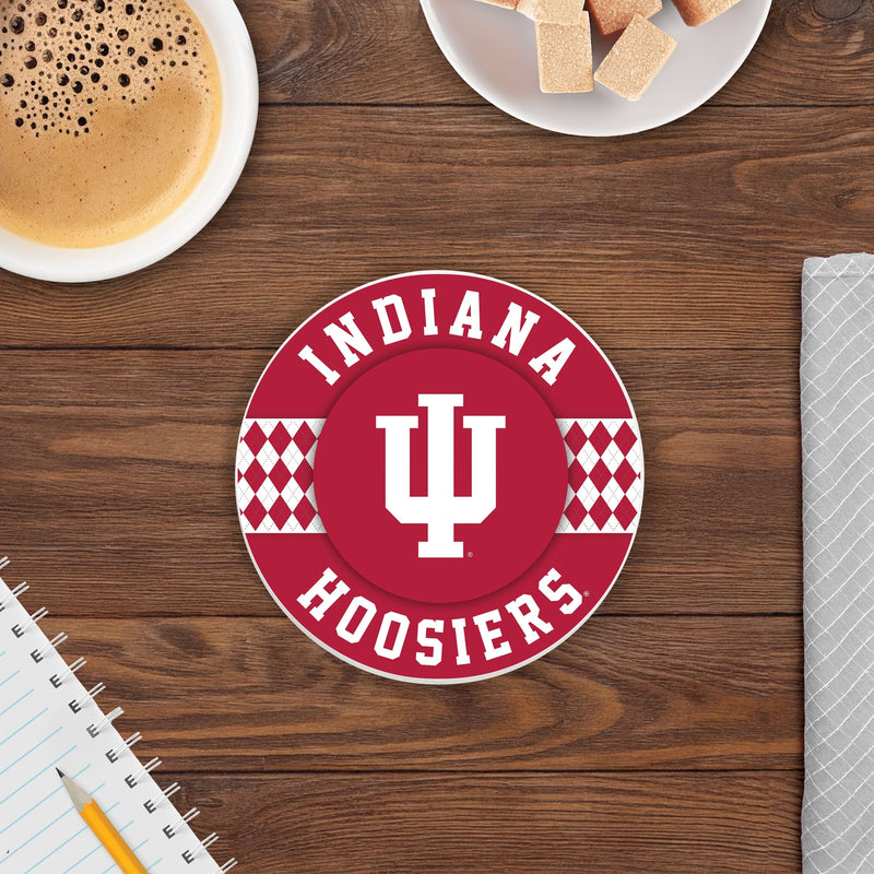 Load image into Gallery viewer, Fan Creations coaster NCAA - Indiana University 4 inch Ceramic Argyle Coaster
