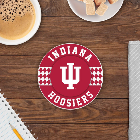 Fan Creations coaster NCAA - Indiana University 4 inch Ceramic Argyle Coaster