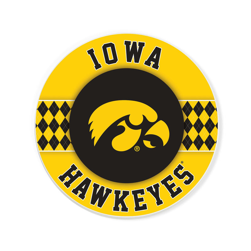 Load image into Gallery viewer, Fan Creations coaster NCAA - University of Iowa 4 inch Ceramic Argyle Coaster
