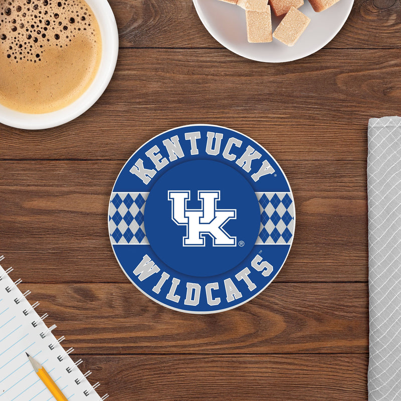 Load image into Gallery viewer, Fan Creations coaster NCAA - University of Kentucky 4 inch Ceramic Argyle Coaster
