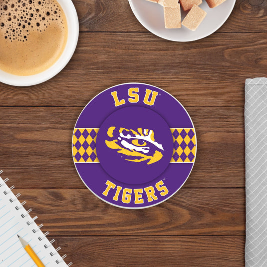 Fan Creations coaster NCAA - LSU  4 inch Ceramic Argyle Coaster