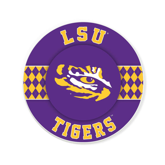 Fan Creations coaster NCAA - LSU  4 inch Ceramic Argyle Coaster