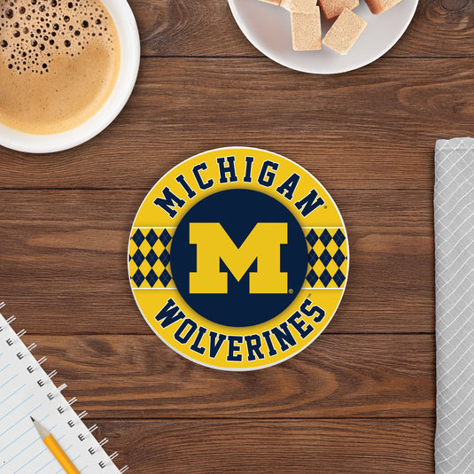 Fan Creations coaster NCAA - University of Michigan  4 inch Ceramic Argyle Coaster