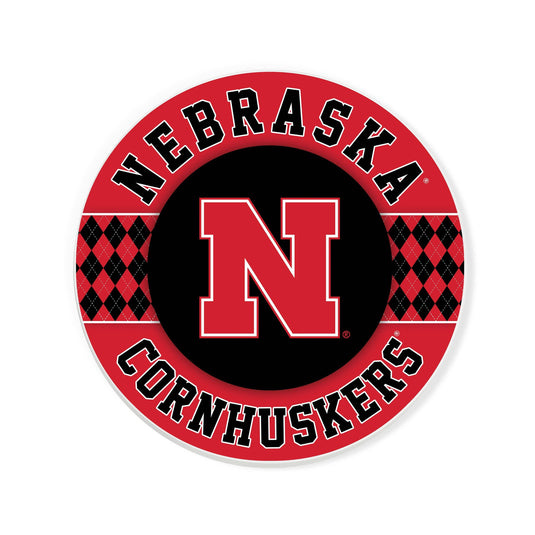 Fan Creations coaster NCAA - University of Nebraska   4 inch Ceramic Argyle Coaster