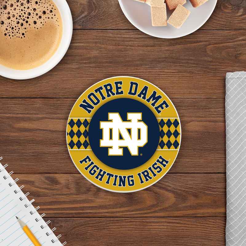 Load image into Gallery viewer, Fan Creations coaster NCAA - University of Notre Dame   4 inch Ceramic Argyle Coaster
