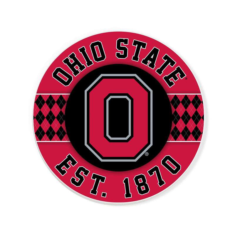Load image into Gallery viewer, Fan Creations coaster NCAA - Ohio State University  4 inch Ceramic Argyle Coaster
