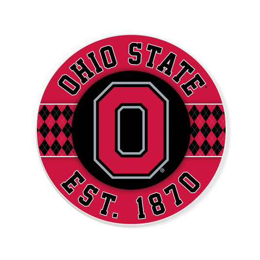 Fan Creations coaster NCAA - Ohio State University  4 inch Ceramic Argyle Coaster