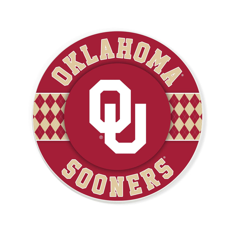 Load image into Gallery viewer, Fan Creations coaster NCAA - University of Oklahoma  4 inch Ceramic Argyle Coaster
