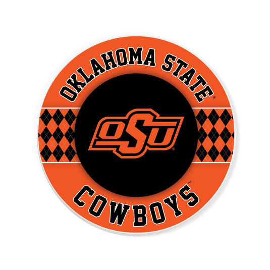Fan Creations coaster NCAA - Oklahoma State University  4 inch Ceramic Argyle Coaster