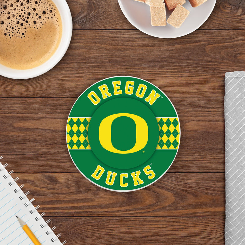 Load image into Gallery viewer, Fan Creations coaster NCAA - University of Oregon  4 inch Ceramic Argyle Coaster
