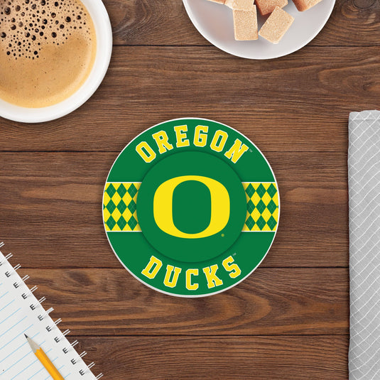 Fan Creations coaster NCAA - University of Oregon  4 inch Ceramic Argyle Coaster