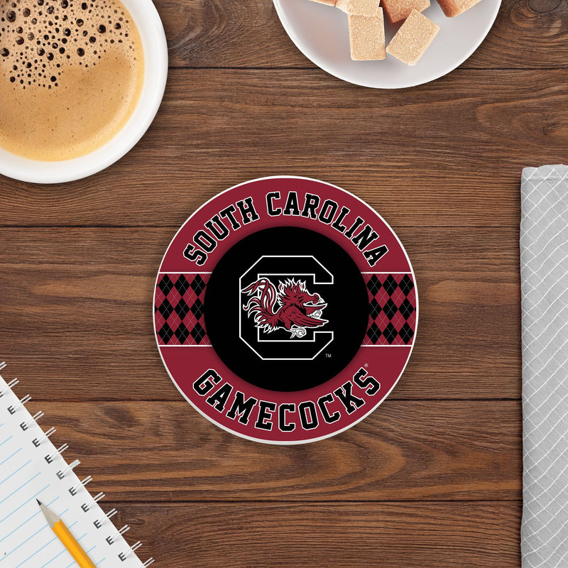 Load image into Gallery viewer, Fan Creations coaster NCAA - University of South Carolina  4 inch Ceramic Argyle Coaster
