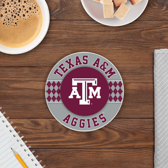 Fan Creations coaster NCAA - Texas A&M University  4 inch Ceramic Argyle Coaster