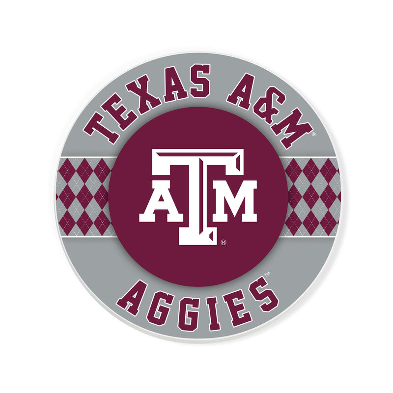Load image into Gallery viewer, Fan Creations coaster NCAA - Texas A&amp;M University  4 inch Ceramic Argyle Coaster
