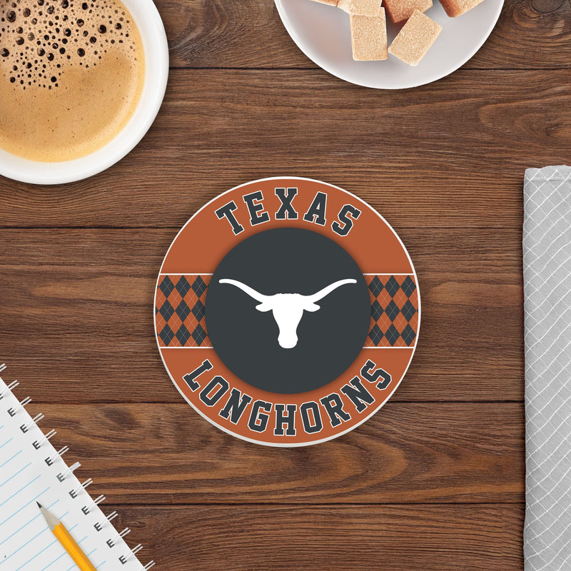 Load image into Gallery viewer, Fan Creations coaster NCAA - University of Texas  4 inch Ceramic Argyle Coaster
